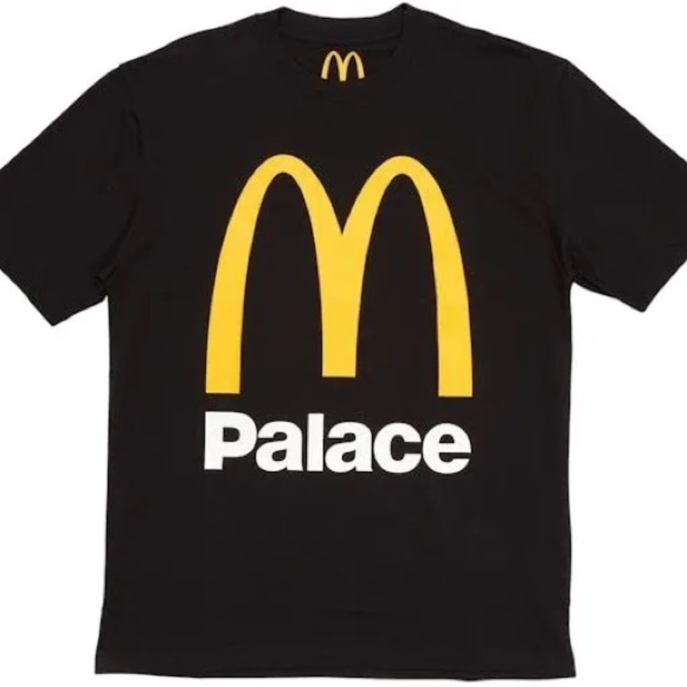 PALACE Black Tee with Yellow and White Logo